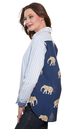 Chesapeake Hi Lo Top with Navy Ground Ellies on The Back - Glamourous Grace
