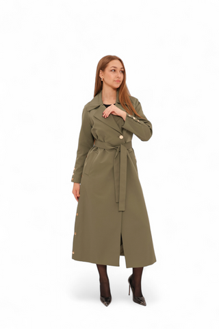 Jackie Trench Coat in Olive