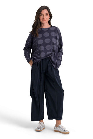 Pima Cotton Circles Luxury Boxy Tee - Midnight - Glamourous Grace