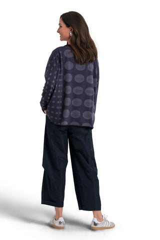 Pima Cotton Circles Luxury Boxy Tee - Midnight - Glamourous Grace