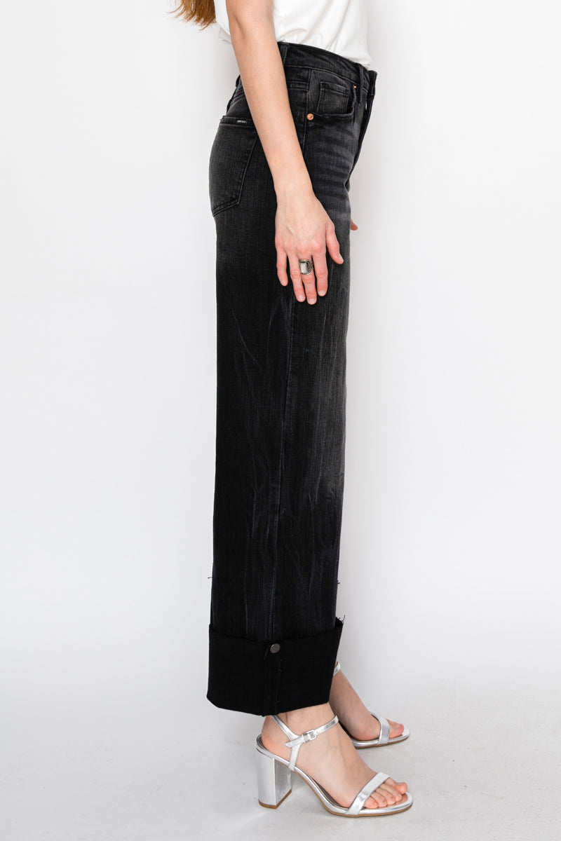 Elodie Tummy Control Inseam Transform High Rise A-line Wide Jeans - Glamourous Grace