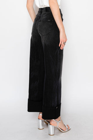 Elodie Tummy Control Inseam Transform High Rise A-line Wide Jeans - Glamourous Grace