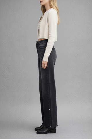 Elodie Tummy Control Inseam Transform High Rise A-line Wide Jeans - Glamourous Grace