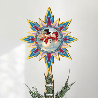 Snow Much in Love Tree Topper Wooden Decor by D. Gelsinger - Santa Snowman Christmas Decor - 89518-DG