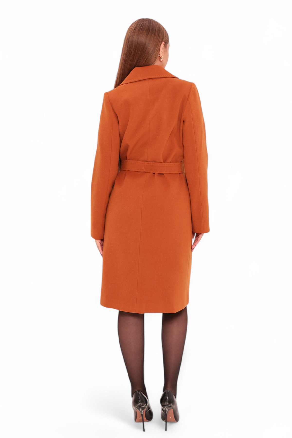 Windsor Classic Wraparound Cashmere Blend Overcoat in Cinnamon