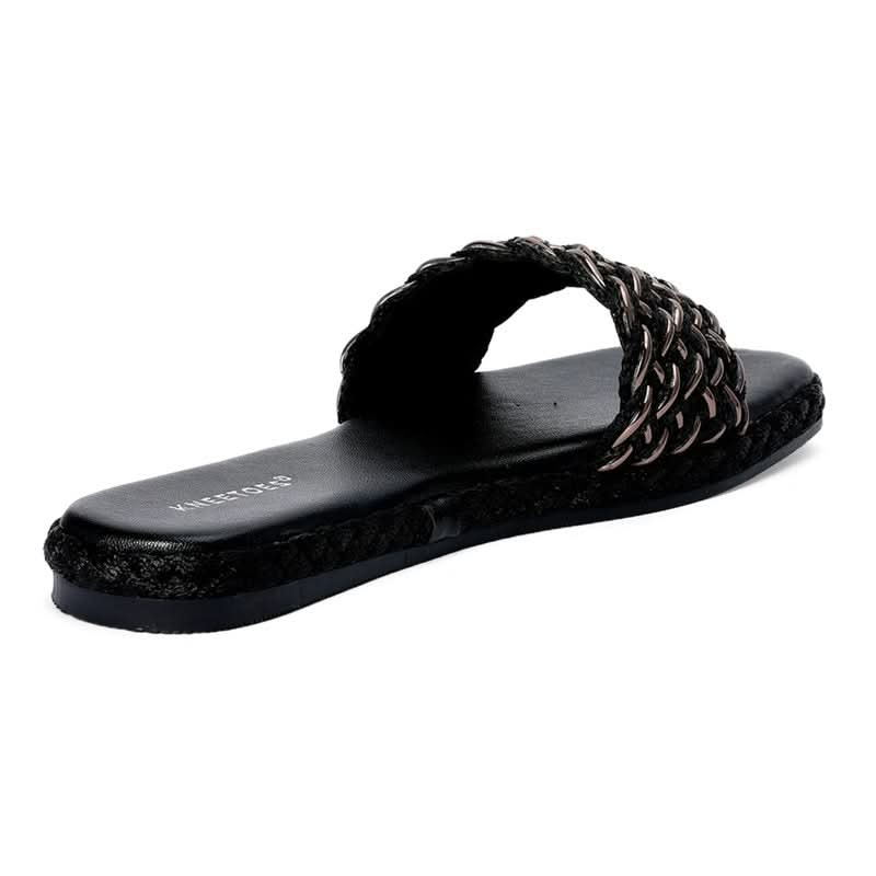 Lyra - Black Slip-Ons - Glamourous Grace