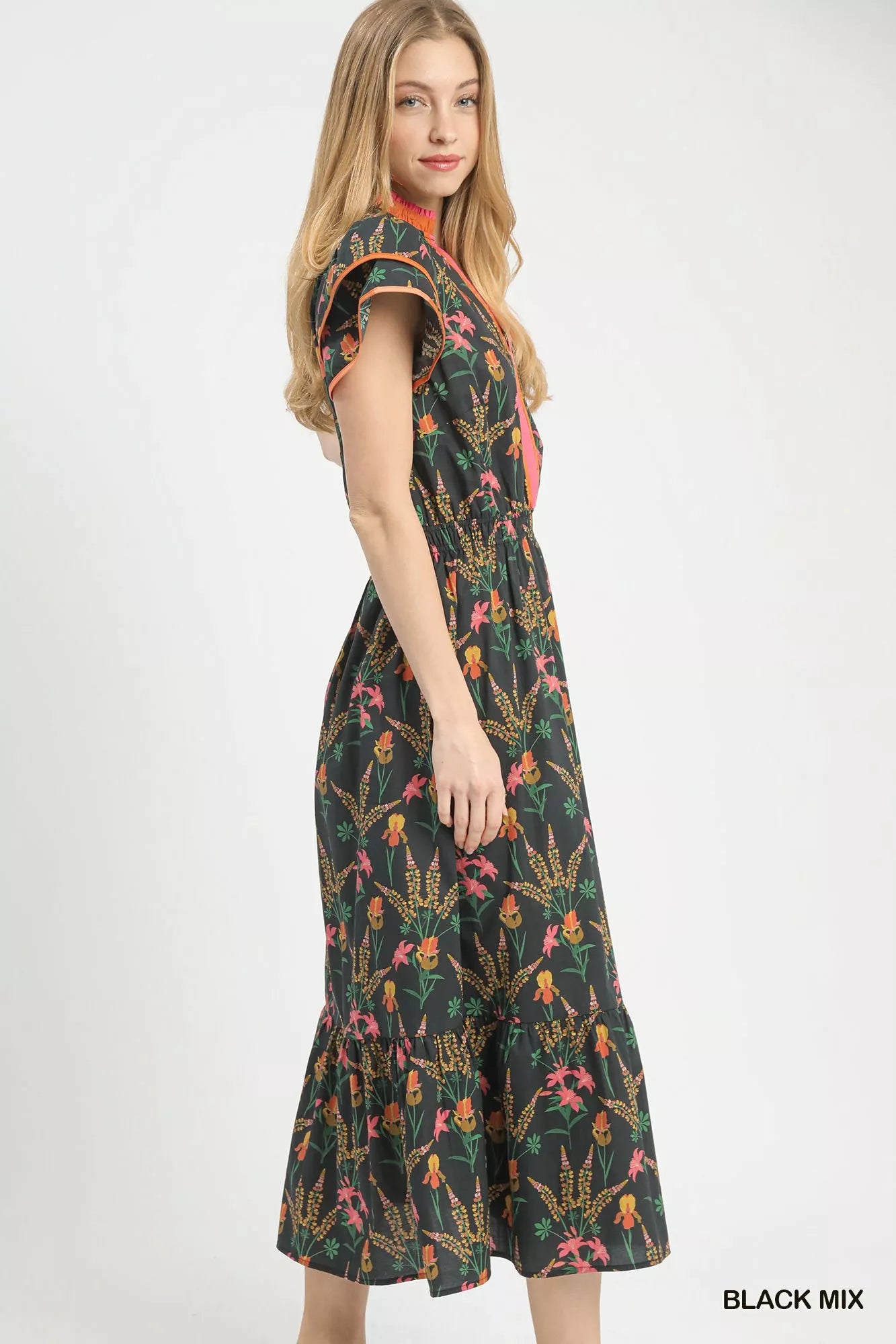 Umgee Mix Floral Midi Dress - Glamourous Grace