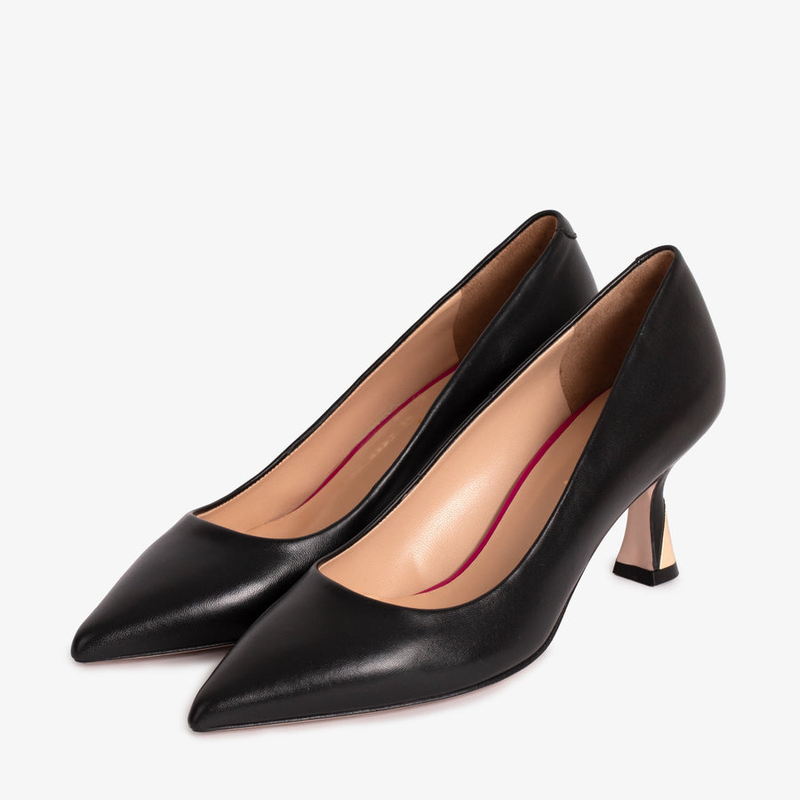 The Brunello Black Leather Pump Women Shoe - Glamourous Grace
