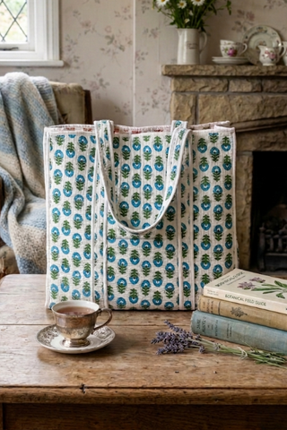 SC - Aster Floral Patterned Tote Bag - Glamourous Grace