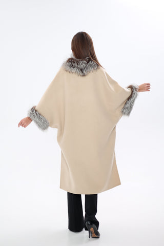 Saga®Furs Silver Fox Wool Cashmere Coat