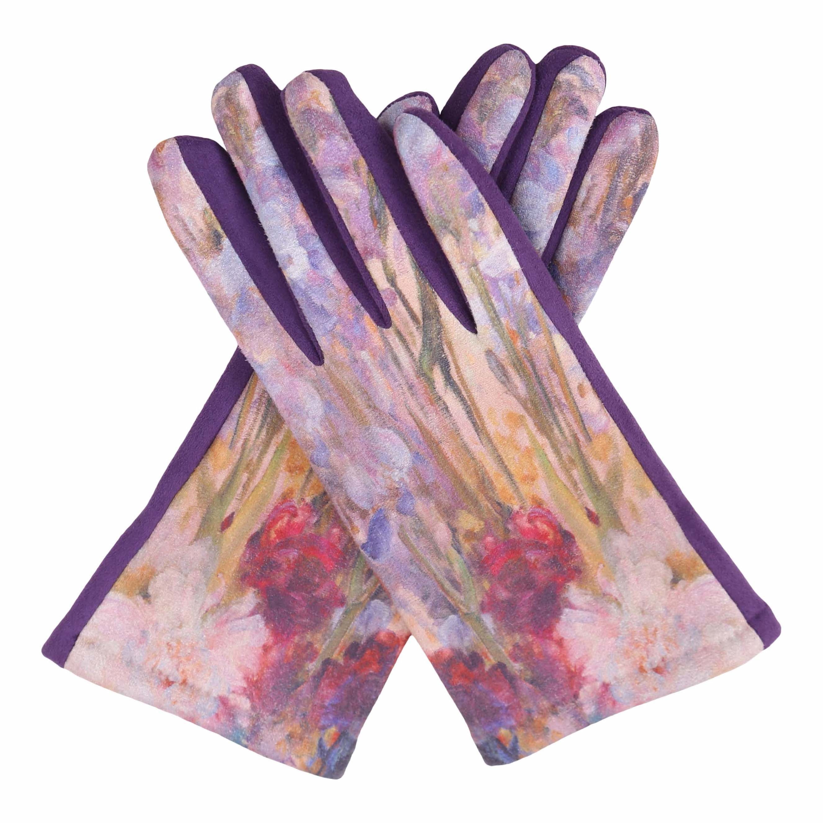 Tiffany Peonies and Iris Womens Touch Screen Gloves - One Size Fits All