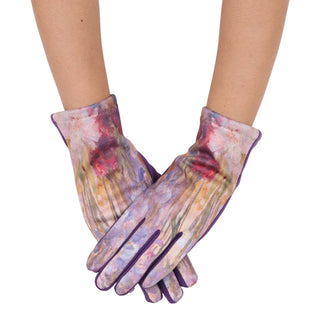 Tiffany Peonies and Iris Womens Touch Screen Gloves - One Size Fits All