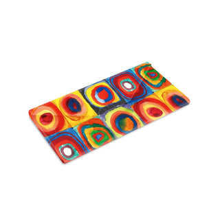 Kandinsky Squares with Concentric Circles Folding Glasses Case – Compact & Protective