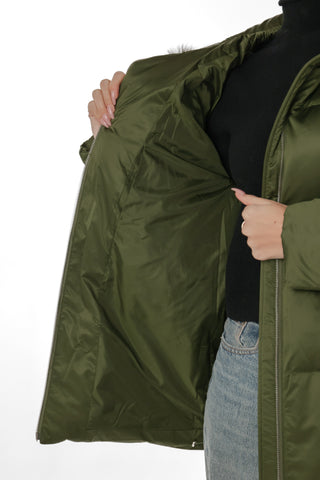 Genuine Silver Fox Fur Down Fill Coat