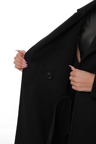 Noir Cashmere Blend Overcoat