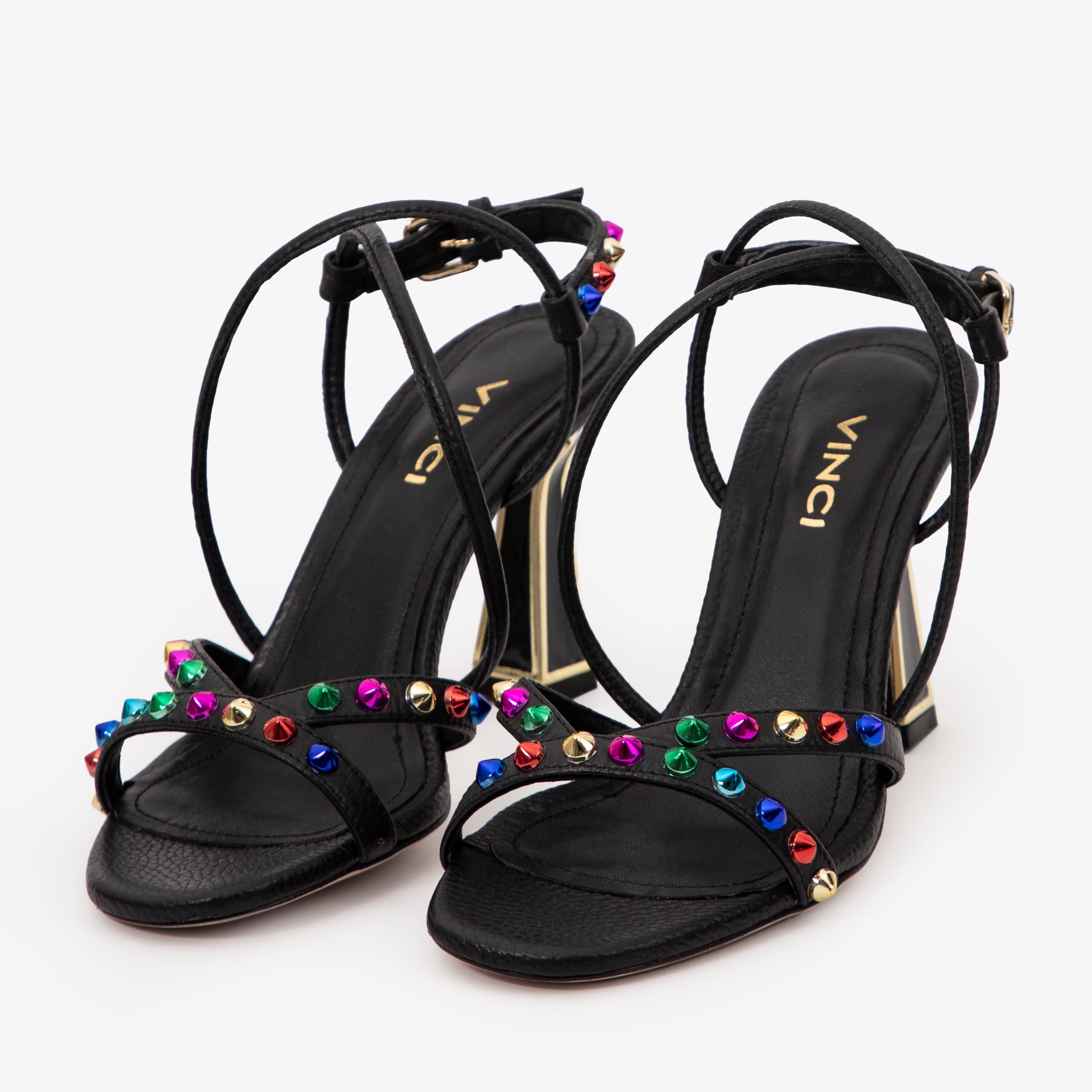 The Aurora Black Leather Strappy Women Sandal - Glamourous Grace