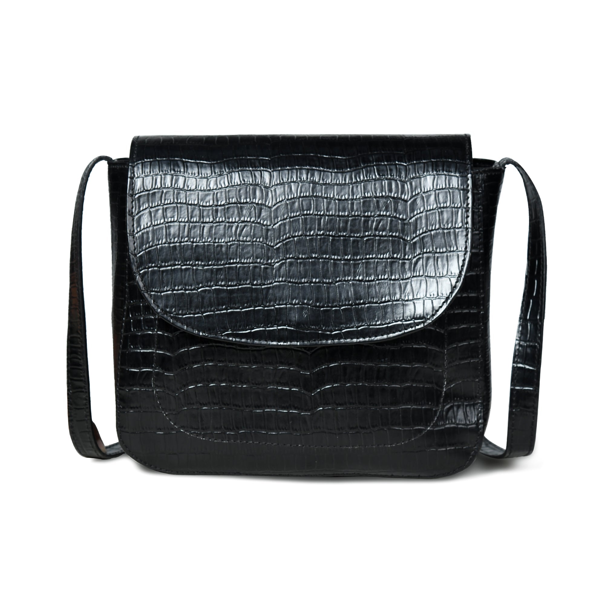Diva Black Croco Sling Bag - Glamourous Grace