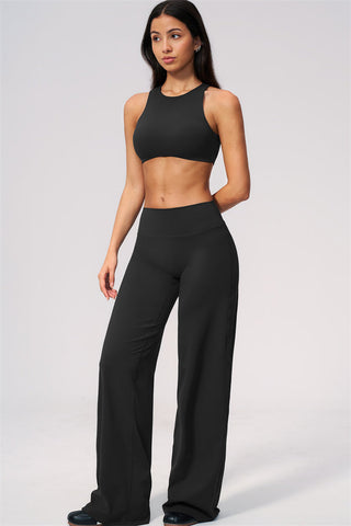 The Twirl Open Back Sports Bra Straight Leg Pants 2-Piece Set