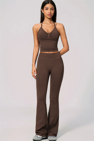 The Velvetine Tank Top Flared Leggings 2-Piece Set