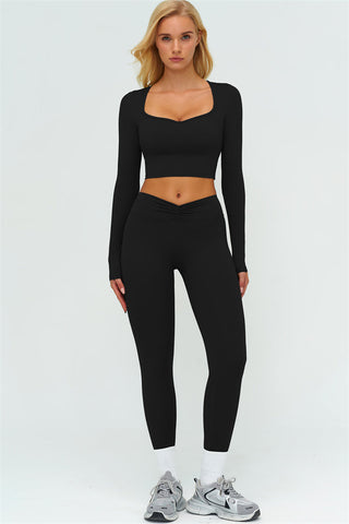 The Lushness Long Sleeve Crop top Leggings 2-Piece Set