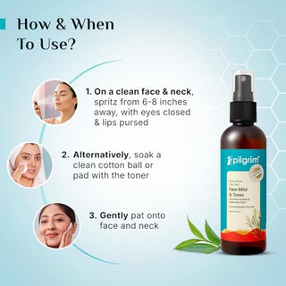Pilgrim Tea Tree & 2% Niacinamide Face Toner For Oily Skin, Acne & Blemish Prone Skin, Pore Cleansing & Glowing Skin