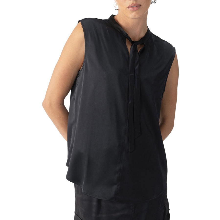 Sanctuary Tie Neck Satin Shell - Glamourous Grace