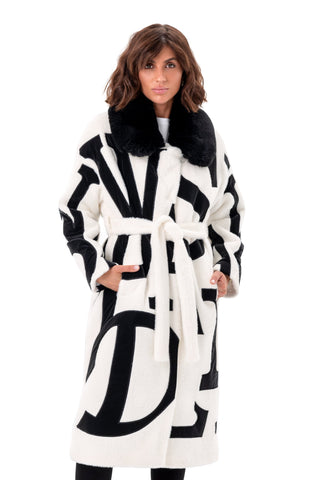 Pre-Order. Re-Stock Ships September 2026. Maru Eco Fur Intarsia Winter Coat