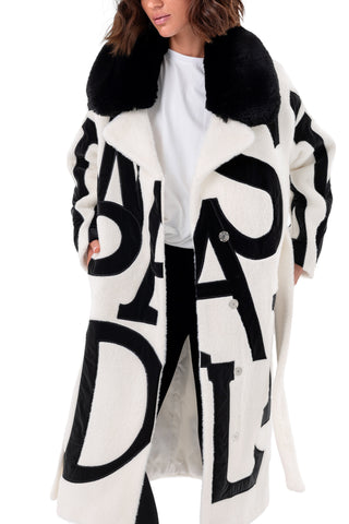 Pre-Order. Re-Stock Ships September 2026. Maru Eco Fur Intarsia Winter Coat
