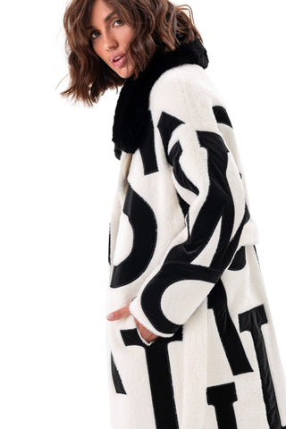 Pre-Order. Re-Stock Ships September 2026. Maru Eco Fur Intarsia Winter Coat