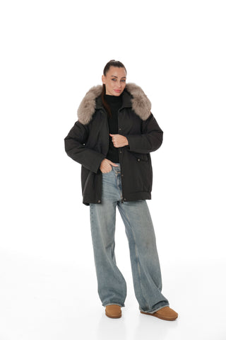 Genuine Polar Fox Trim Coat