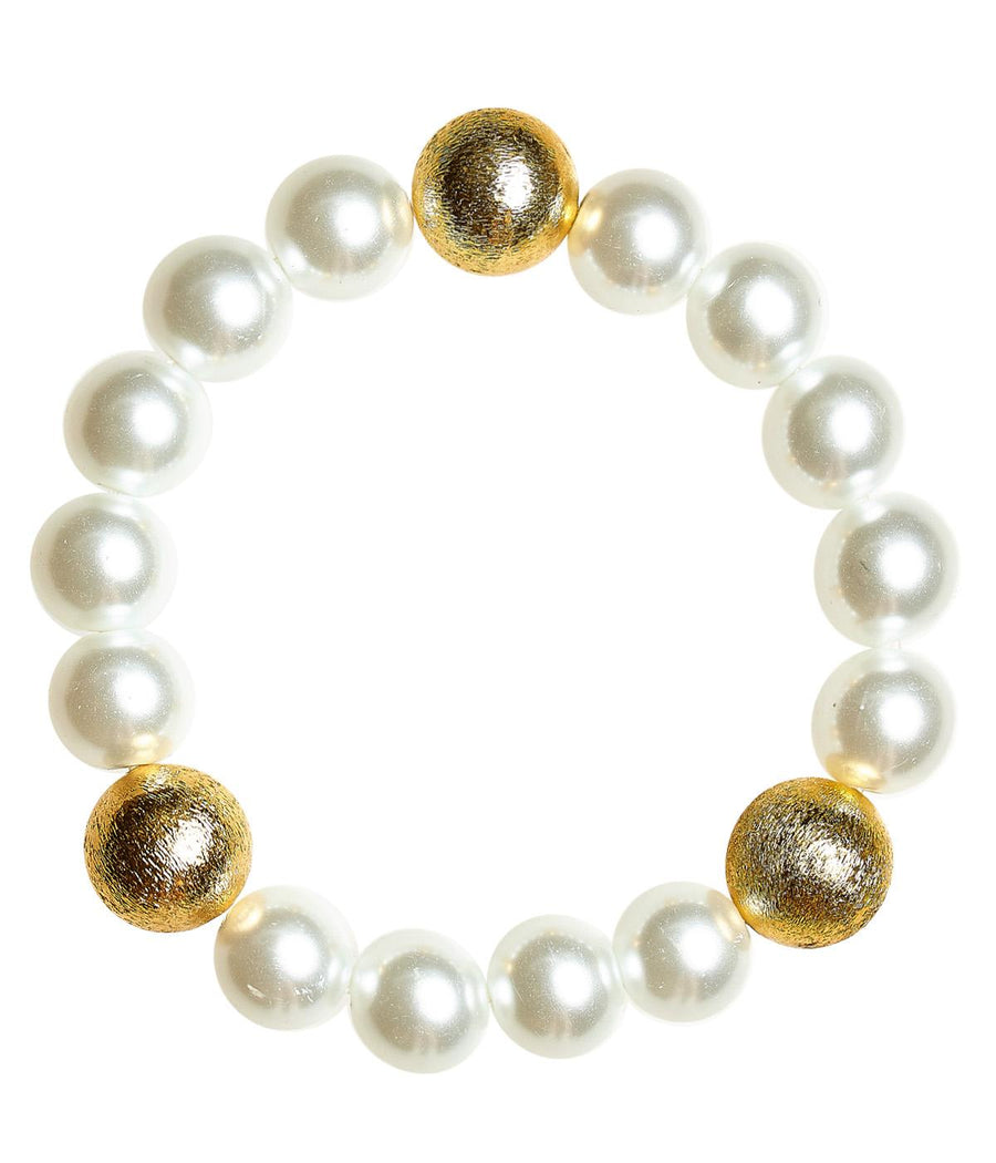 Birdie Bracelet with Gold Beads - Glamourous Grace