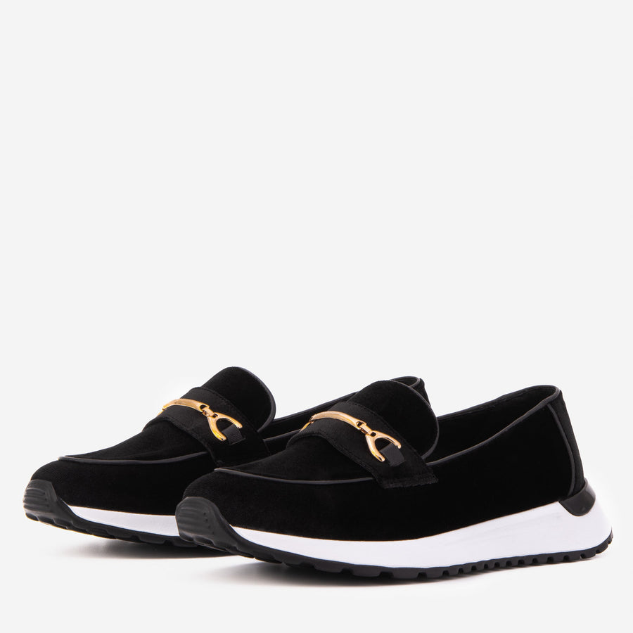 The Milan Black Leather Women Sneaker - Glamourous Grace