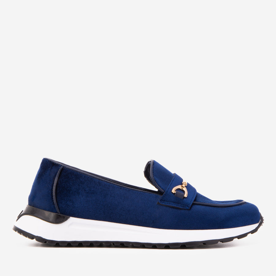 The Milan Navy Blue Leather Women Sneaker - Glamourous Grace