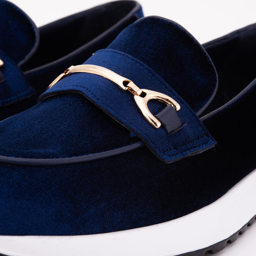 The Milan Navy Blue Leather Women Sneaker - Glamourous Grace