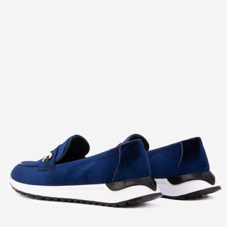 The Milan Navy Blue Leather Women Sneaker - Glamourous Grace