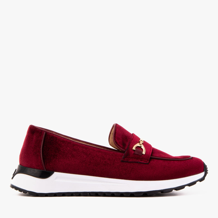 The Milan Burgundy Leather Women Sneaker - Glamourous Grace