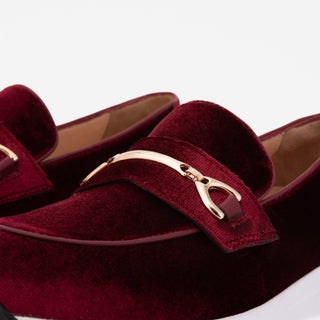 The Milan Burgundy Leather Women Sneaker - Glamourous Grace