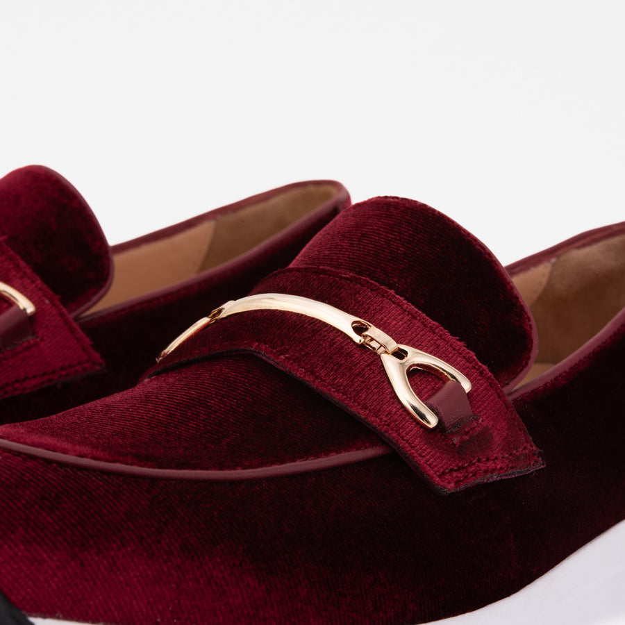 The Milan Burgundy Leather Women Sneaker - Glamourous Grace