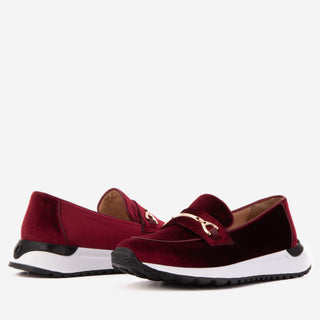 The Milan Burgundy Leather Women Sneaker - Glamourous Grace