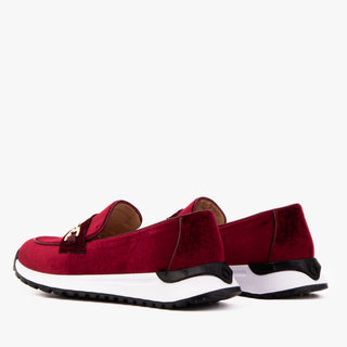 The Milan Burgundy Leather Women Sneaker - Glamourous Grace