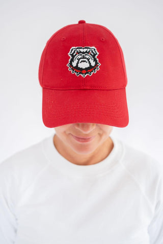 Needlepoint Baseball Hat - Bulldog - Glamourous Grace