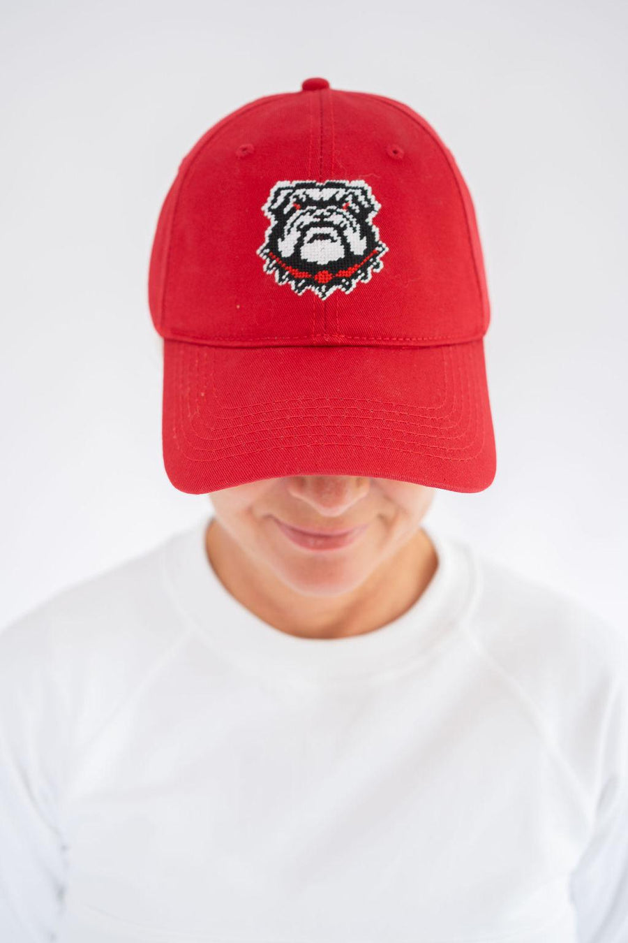 Needlepoint Baseball Hat - Bulldog - Glamourous Grace