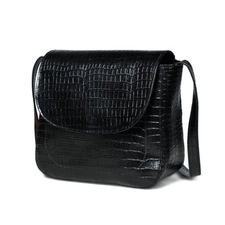 Diva Black Croco Sling Bag - Glamourous Grace