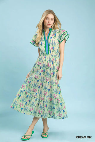 Umgee Mix Floral Midi Dress - Glamourous Grace