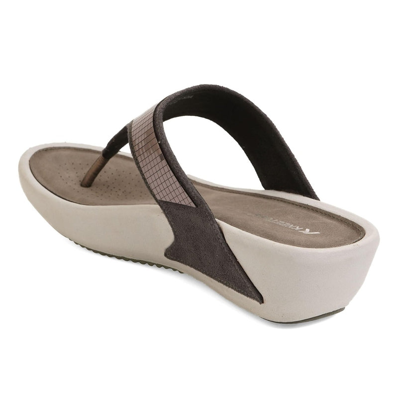 Paloma- Grey Thong Slip-Ons - Glamourous Grace