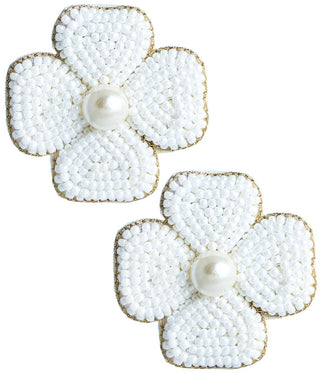 Kerry Beaded Clover Stud Earring - Glamourous Grace