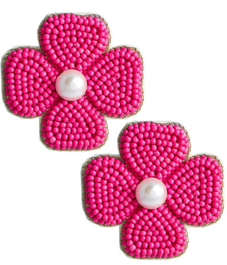 Kerry Beaded Clover Stud Earring - Glamourous Grace