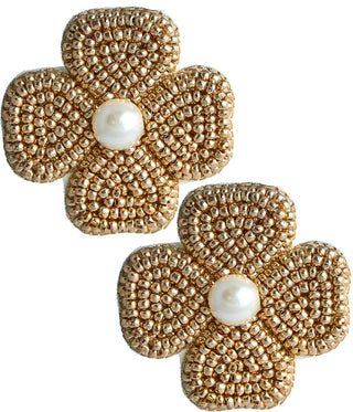 Kerry Beaded Clover Stud Earring - Glamourous Grace