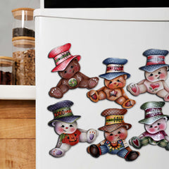 Big Hat Brigade Decorative Eco Wood Magnets Set of 6 by Jamie Mills-Price - Christmas Decor - 8090046G-S6