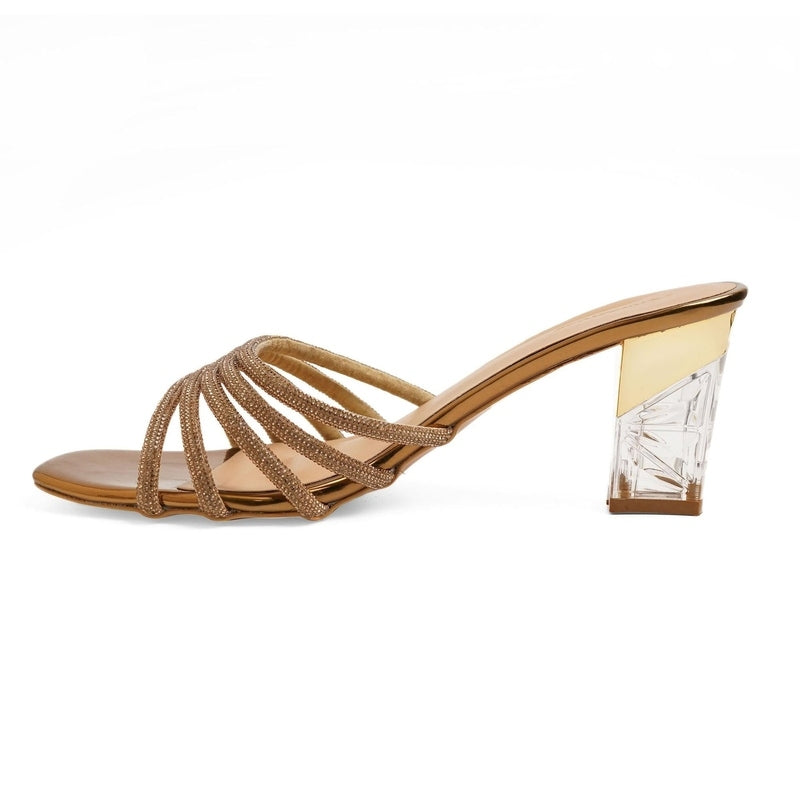 Solara - Bronz Block Heels - Glamourous Grace